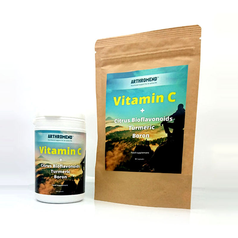 Arthromend Vitamin C Citrus bioflavonoids Tumeric Boron Arthritis Food supplement Not the Norm capsules joint relief
