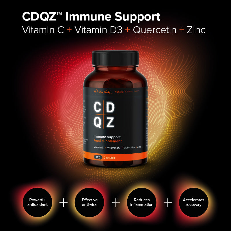 CDQZ Immune support Food supplement immune health Vitamin C Vitamin D3 Quercetin Zinc 60 capsules 120 capsules general health Not the norm Natural alternatives antioxidant